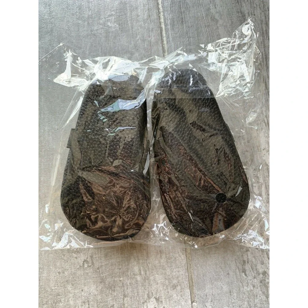 Los Angeles Boutique Black Vegan Leather Rainbow Glitter Girls Flat Shoes 6-12 M